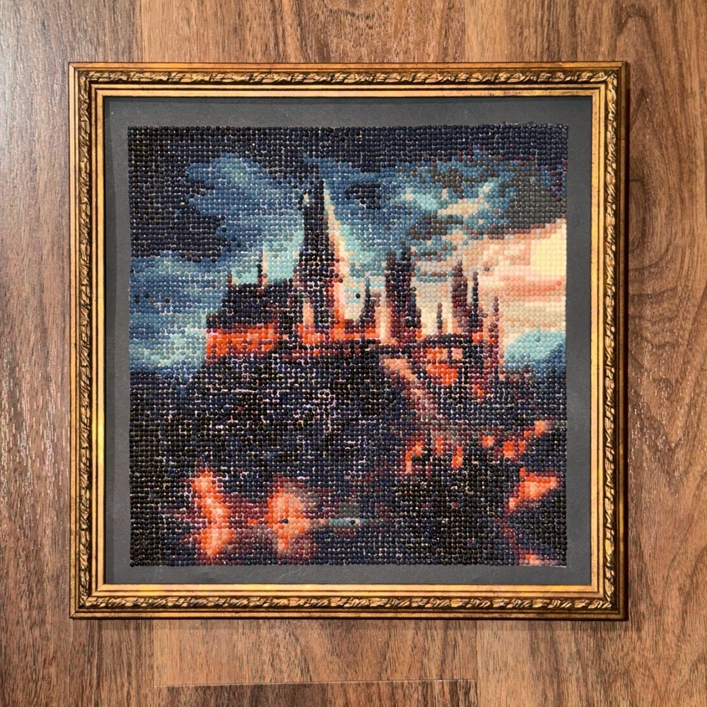 Hogwarts completed diamond art framed